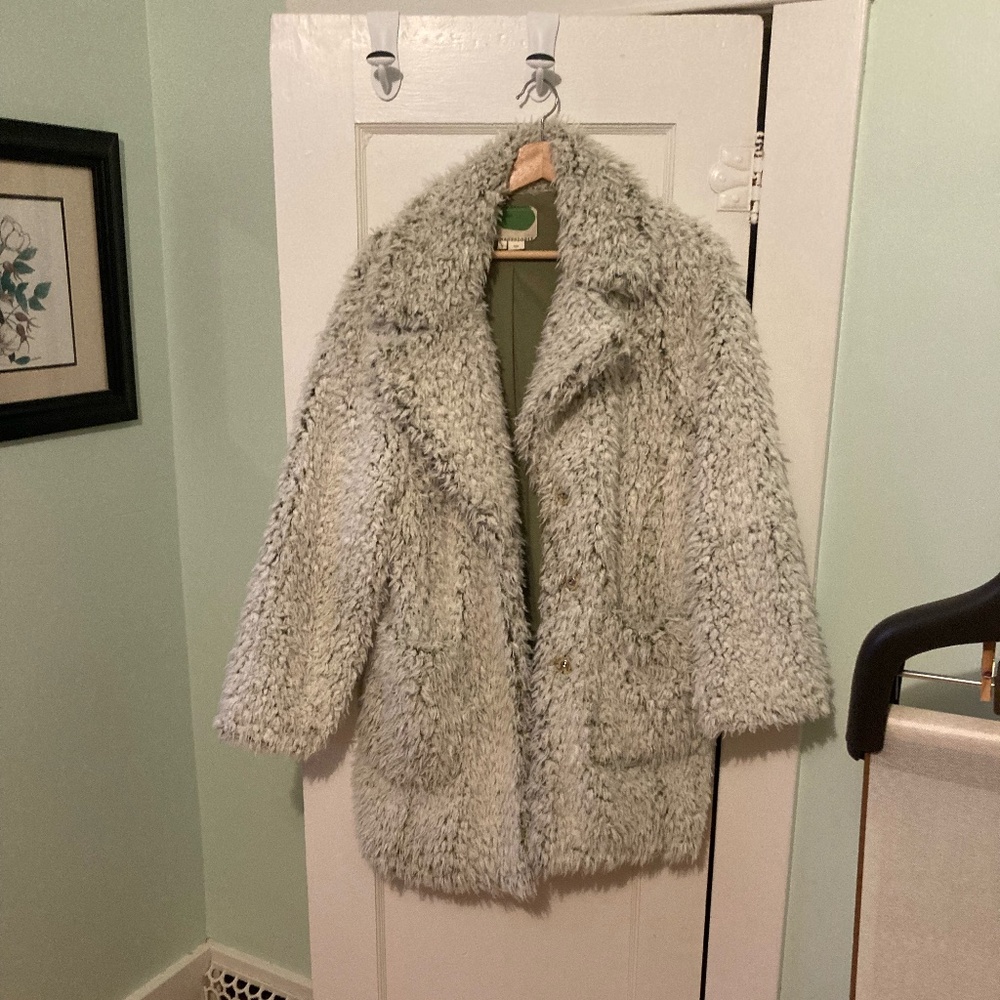 Shaggy White and Grey Coat